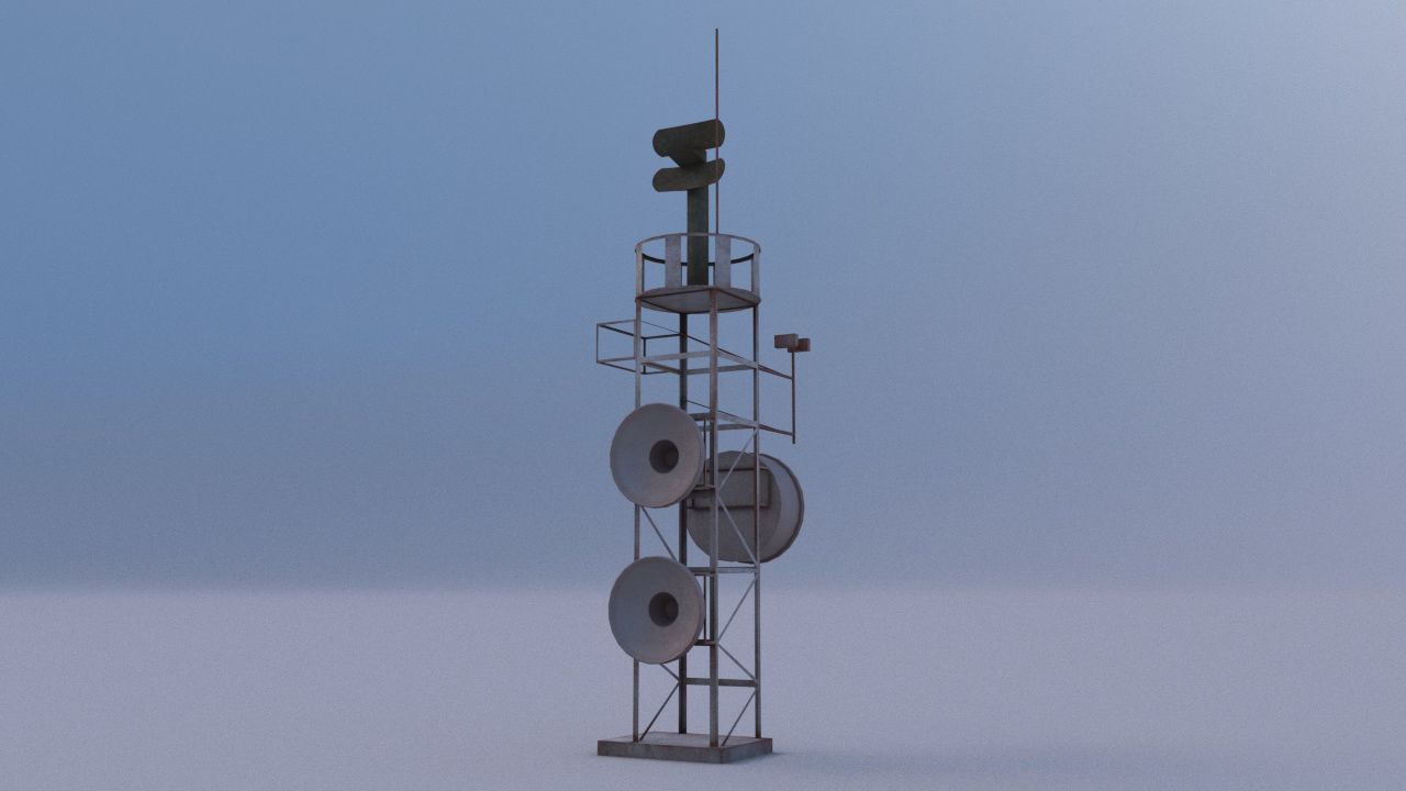 Radar 03 Low-poly 3D model_8