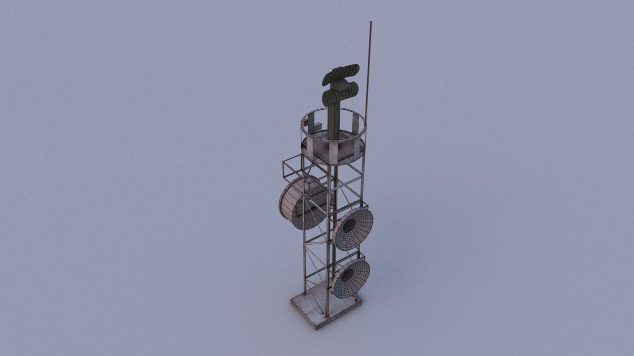 Radar 03 Low-poly 3D model_1