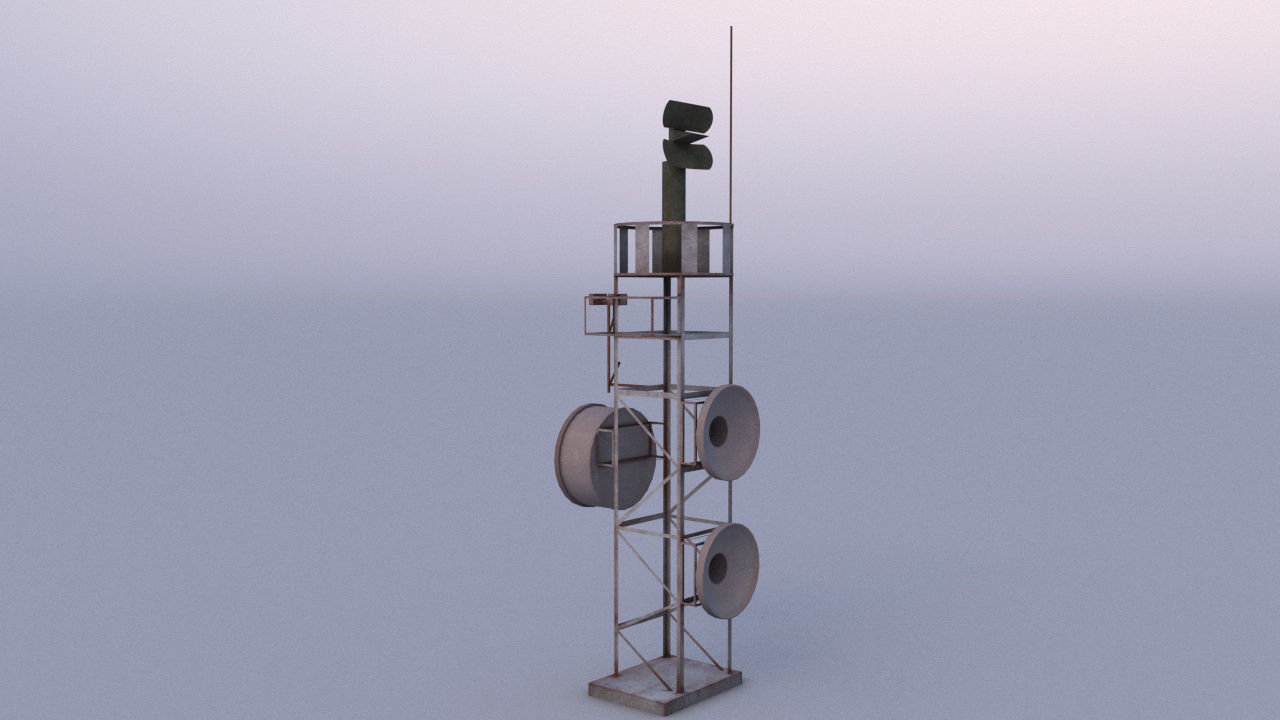 Radar 03 Low-poly 3D model_4