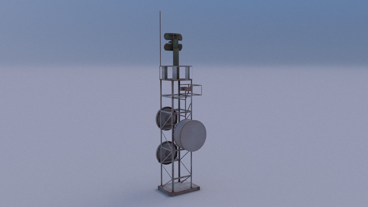 Radar 03 Low-poly 3D model_2