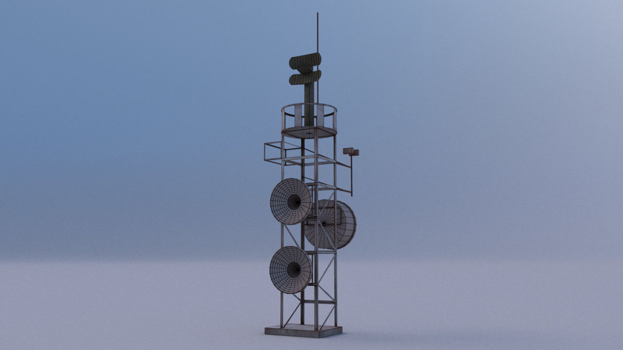 Radar 03 Low-poly 3D model_9