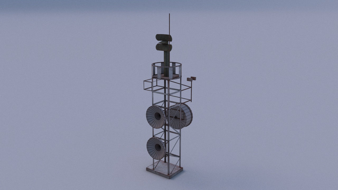 Radar 03 Low-poly 3D model_7