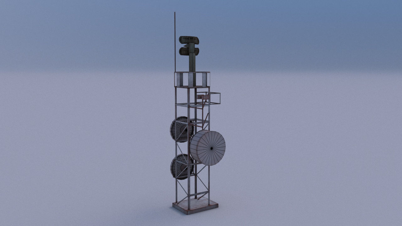 Radar 03 Low-poly 3D model_3