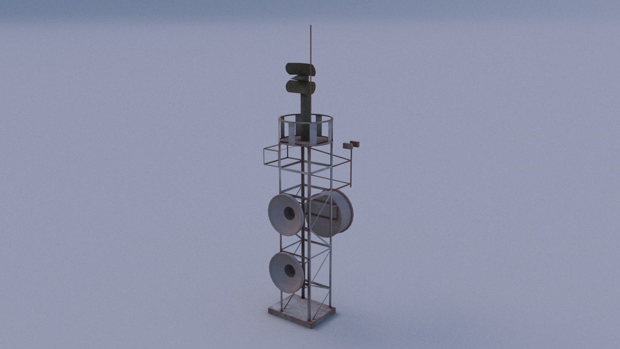 Radar 03 Low-poly 3D model_6