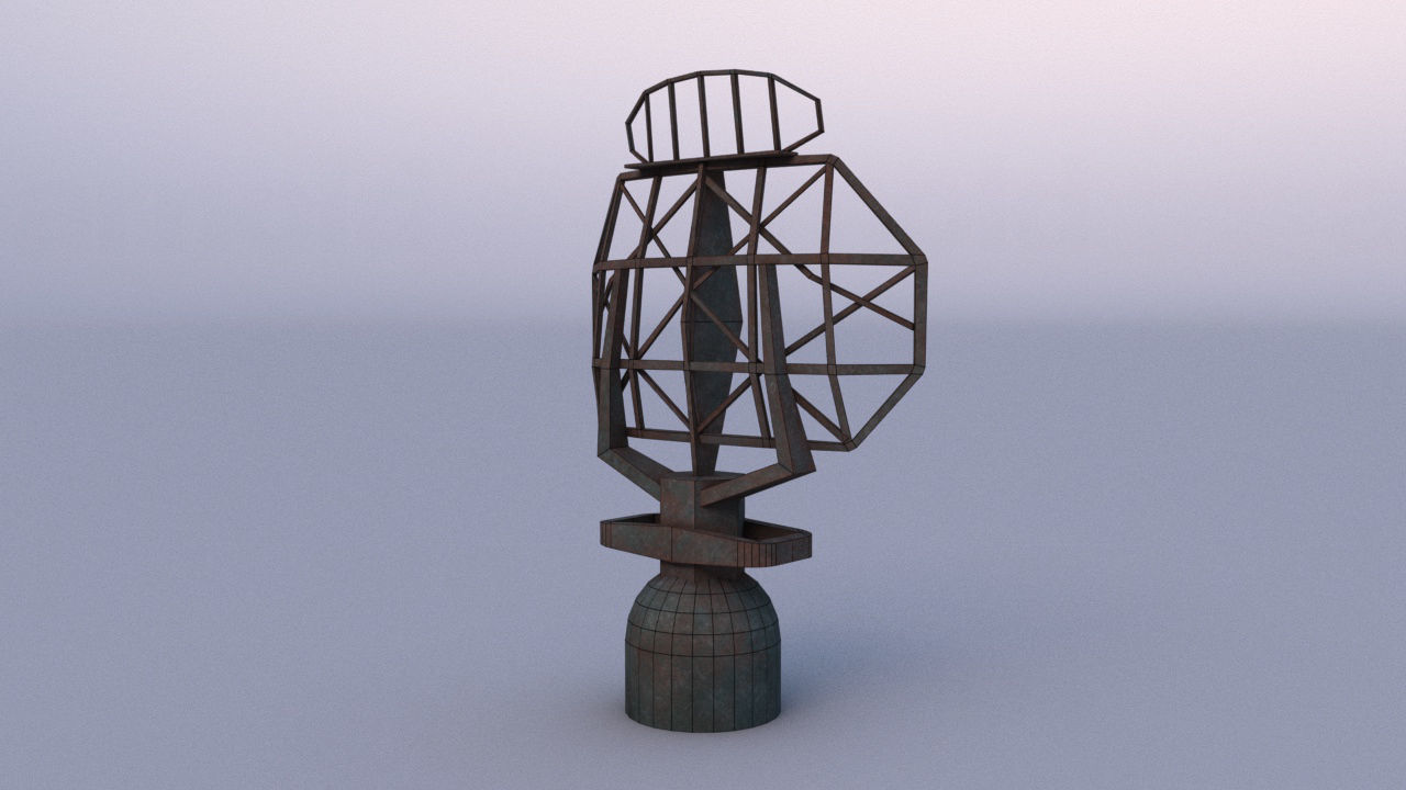 Radar 05 Low-poly 3D model_3
