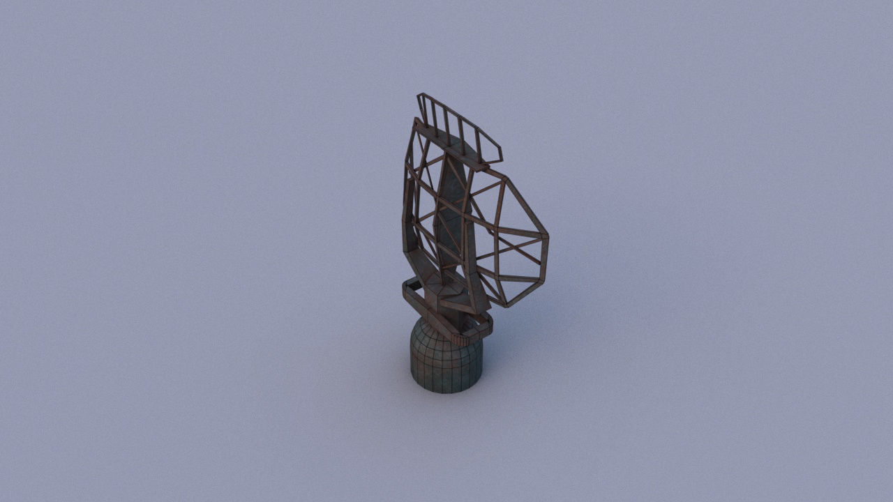 Radar 05 Low-poly 3D model_1