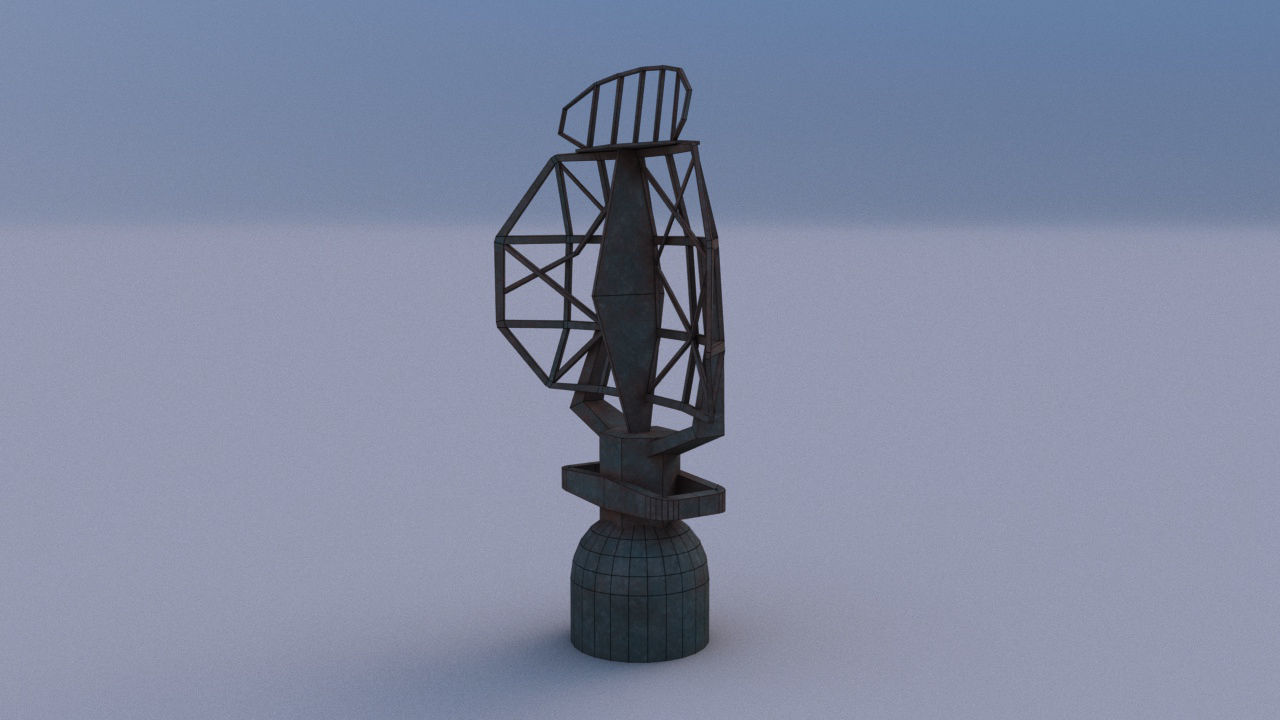 Radar 05 Low-poly 3D model_9