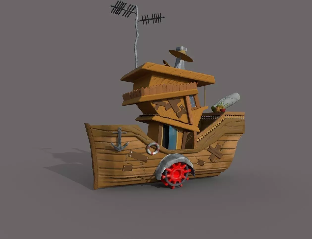 Free Stylized Boat Free low-poly 3D model