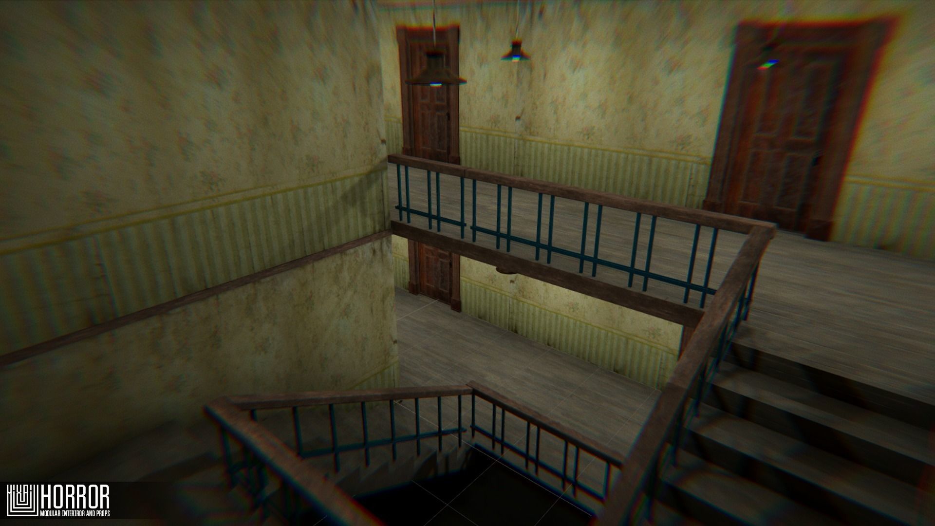 Horror - modular interiror and props Low-poly 3D model_13