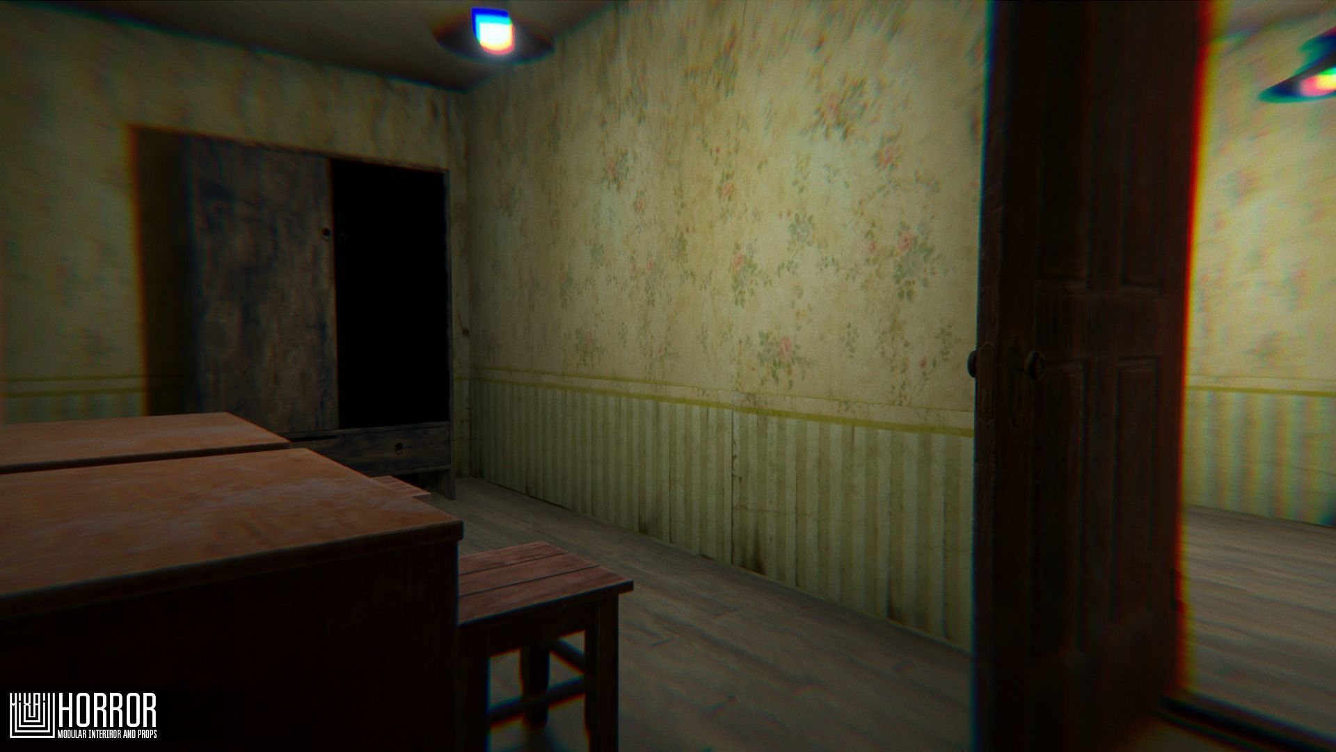 Horror - modular interiror and props Low-poly 3D model_20