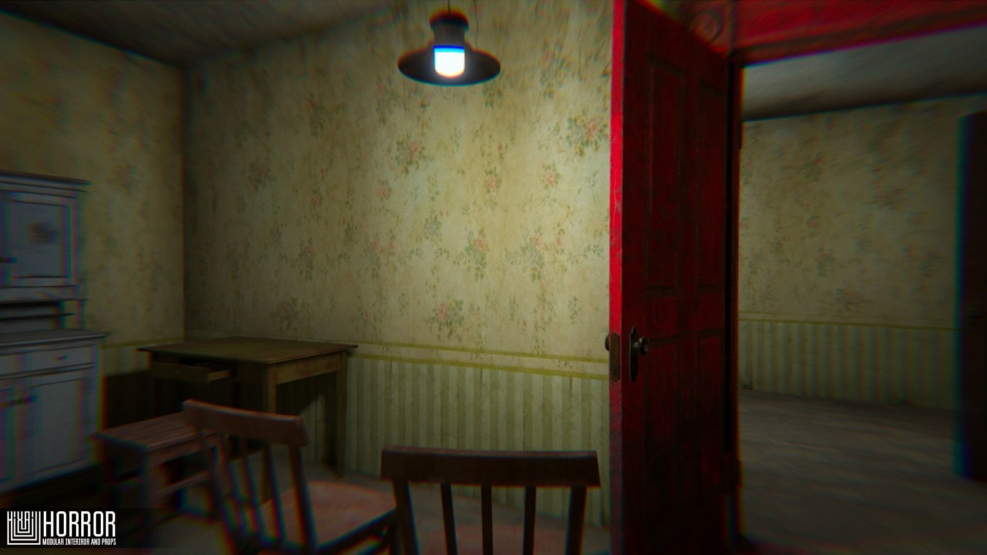 Horror - modular interiror and props Low-poly 3D model_23