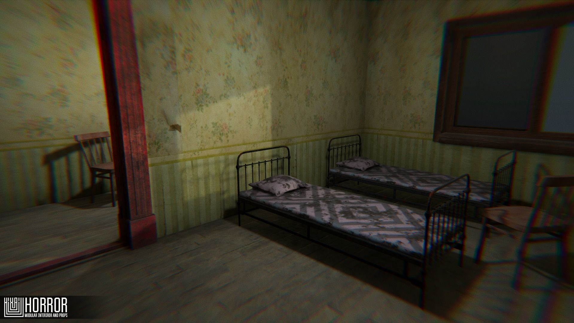 Horror - modular interiror and props Low-poly 3D model_25