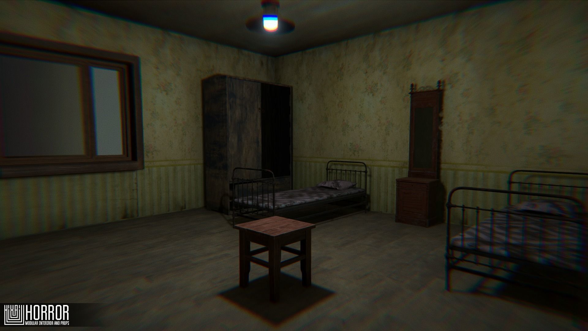 Horror - modular interiror and props Low-poly 3D model_22