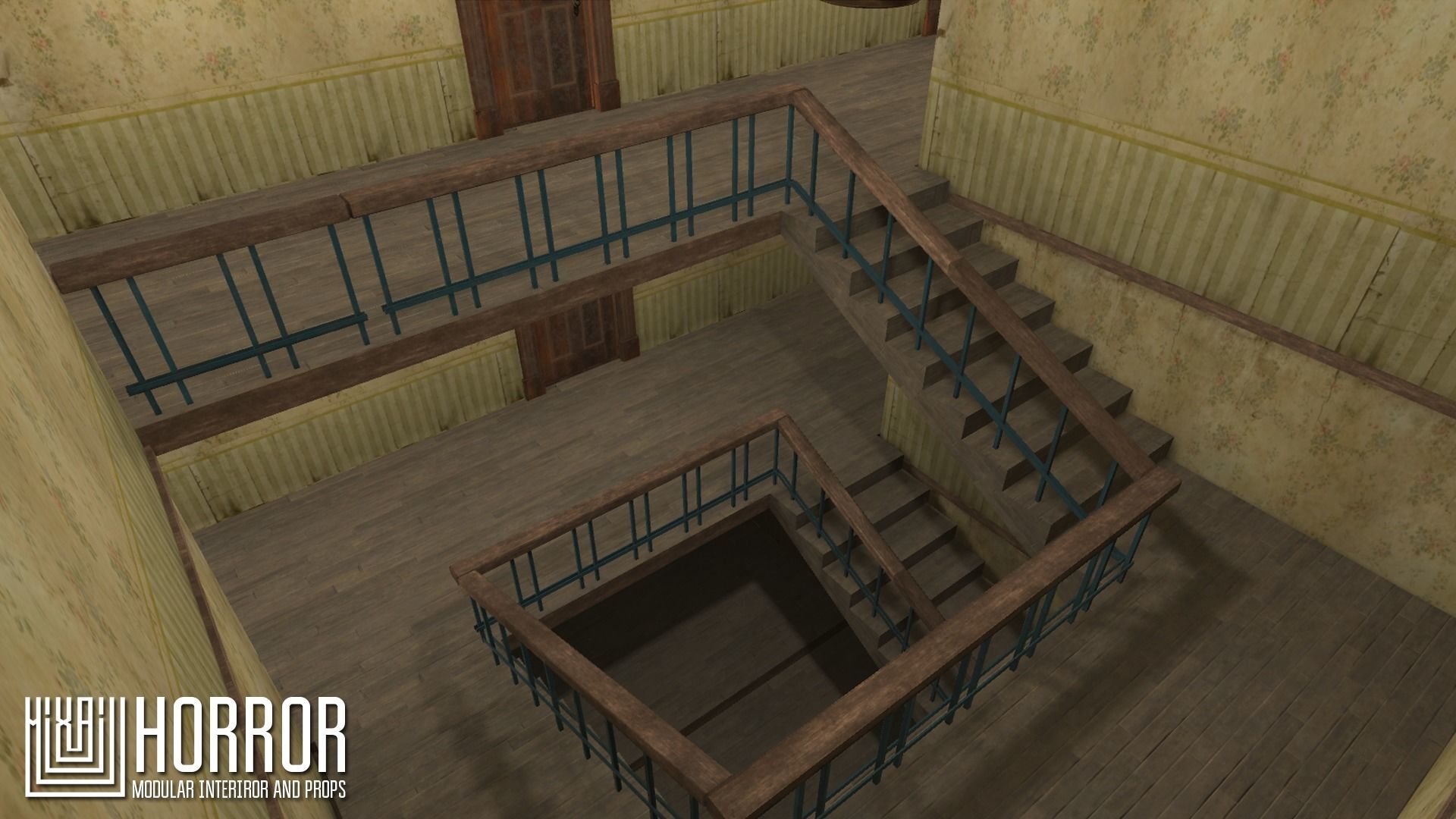 Horror - modular interiror and props Low-poly 3D model_11