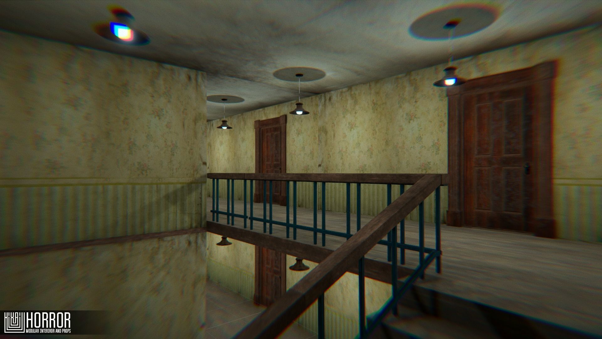Horror - modular interiror and props Low-poly 3D model_14