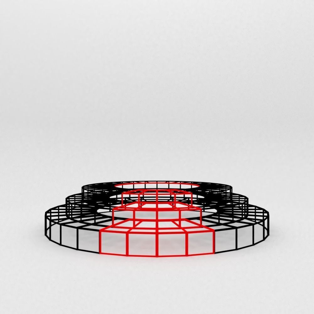 Flat stage  podium with elegant lightning Low-poly 3D model_1