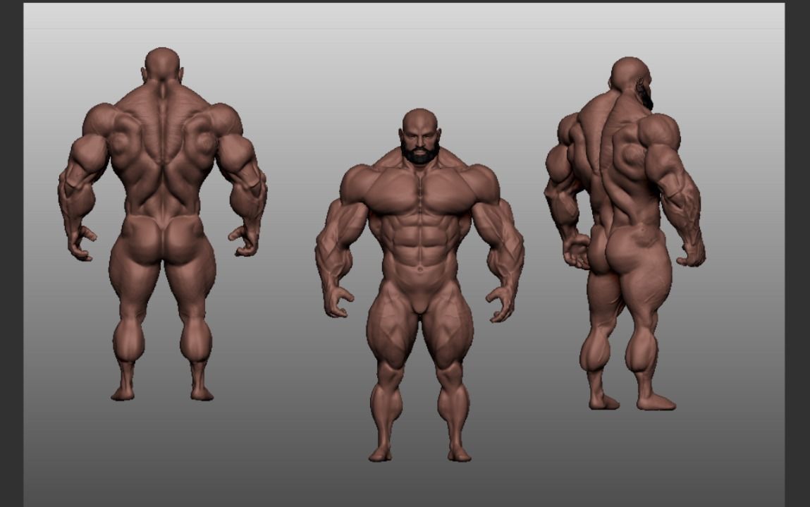body builder  Low-poly 3D model_7