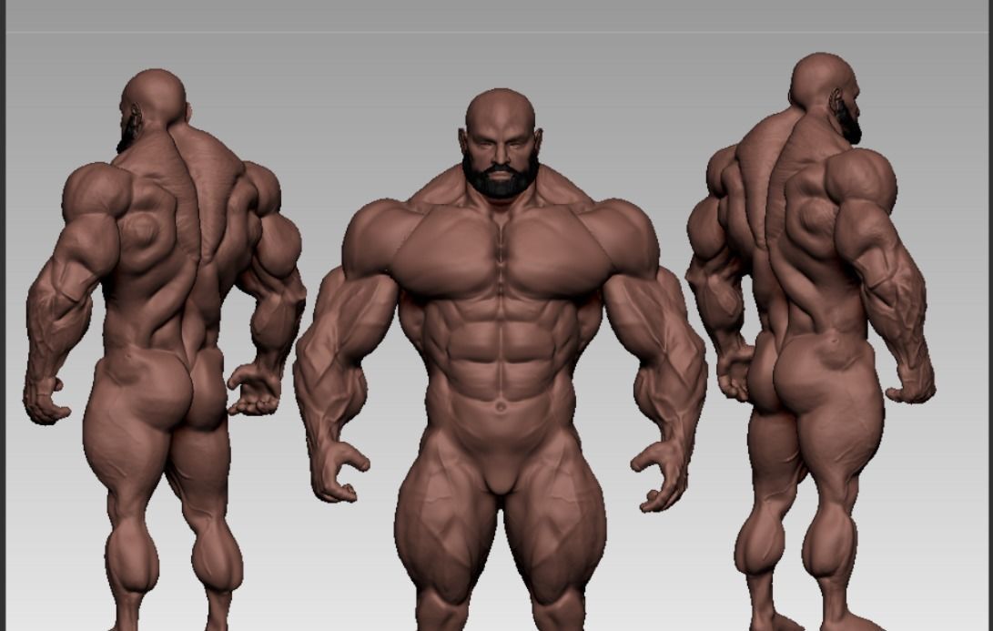 body builder  Low-poly 3D model_9