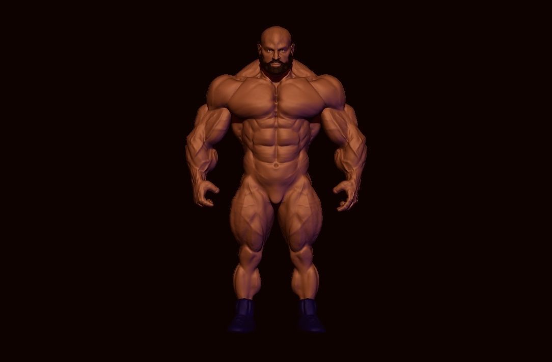 body builder  Low-poly 3D model_11