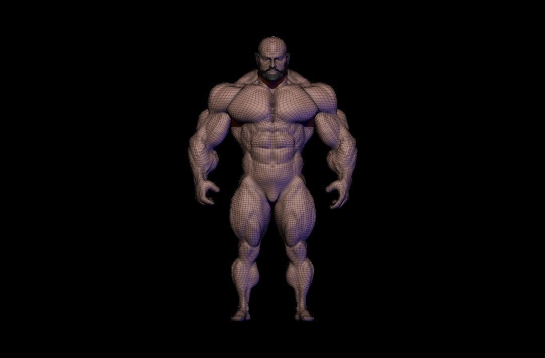 body builder  Low-poly 3D model_17