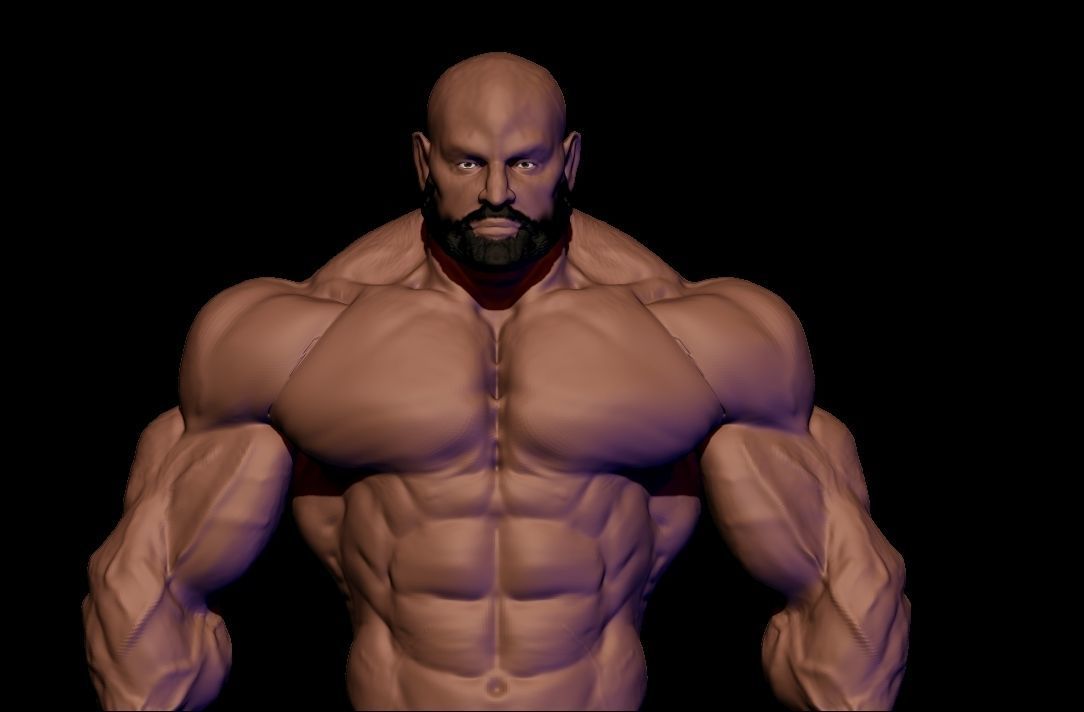 body builder  Low-poly 3D model_16