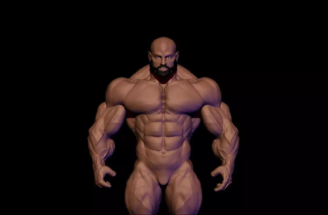 body builder  Low-poly 3D model_0