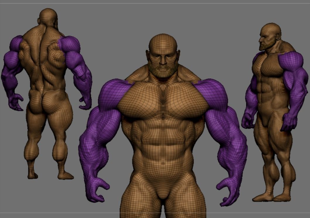 body builder  Low-poly 3D model_6