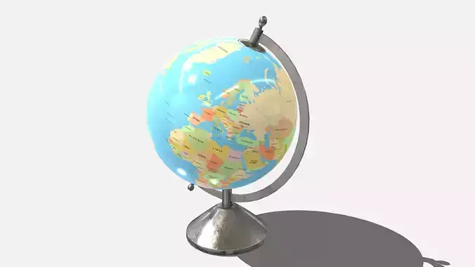 Desk Globe Low-poly 3D model