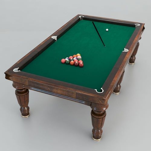 Billiard table with equipment - Snooker Table 3D model