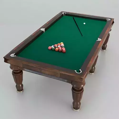 Billiard table with equipment - Snooker Table 3D model