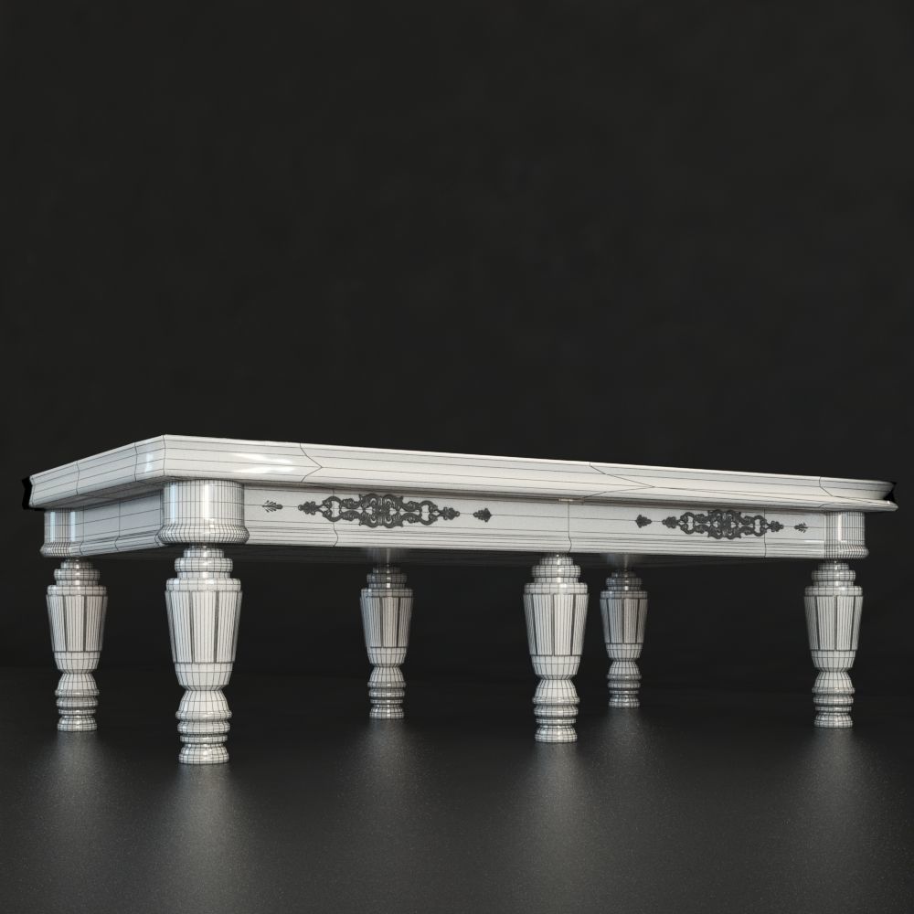 Billiard table with equipment - Snooker Table 3D model_7