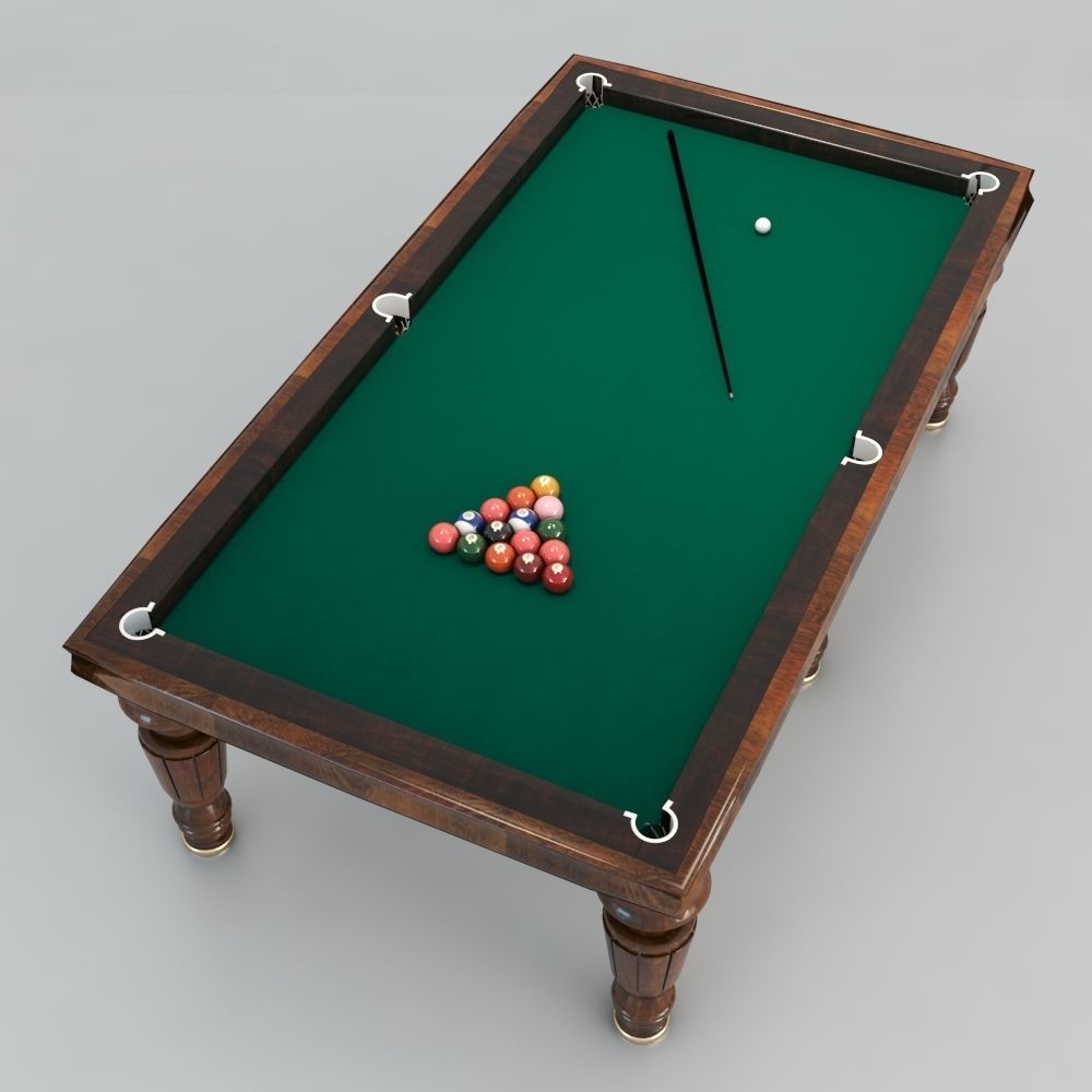 Billiard table with equipment - Snooker Table 3D model_3