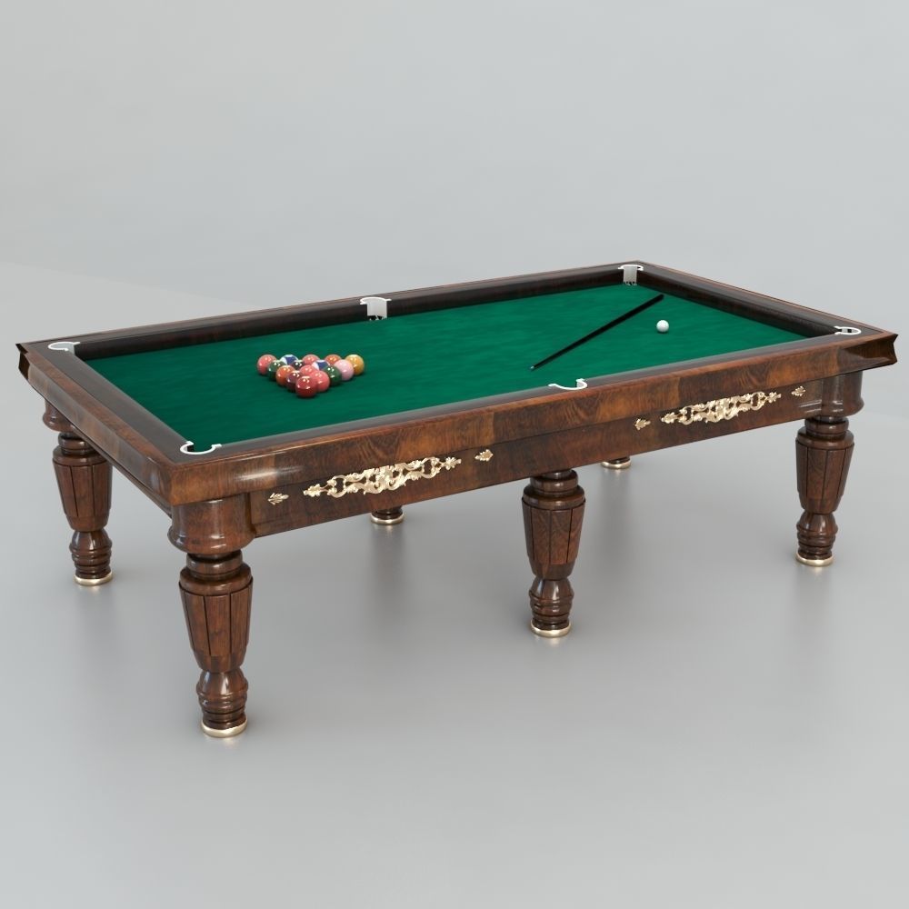 Billiard table with equipment - Snooker Table 3D model_4