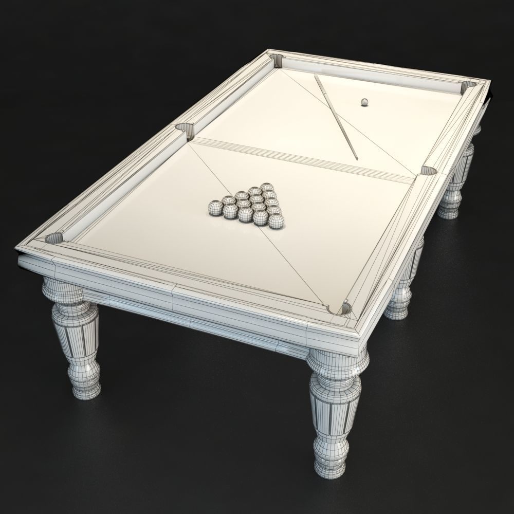 Billiard table with equipment - Snooker Table 3D model_5