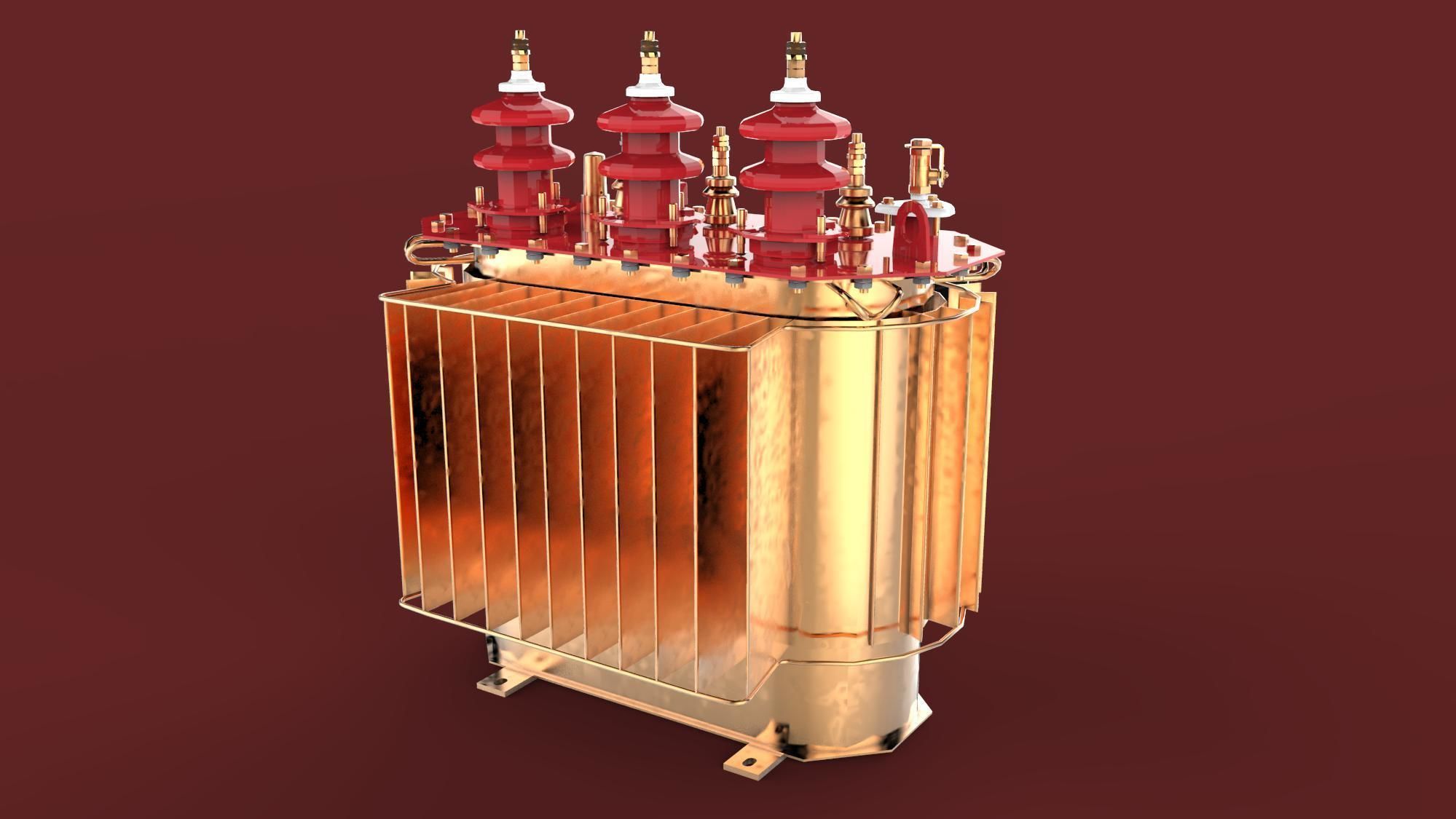 Oil Power Transformer 3D model_7
