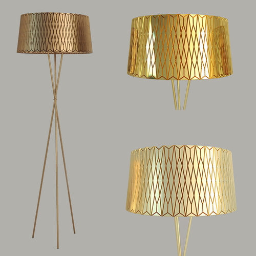Lampshades floor lamp with geometric pattern 3D model