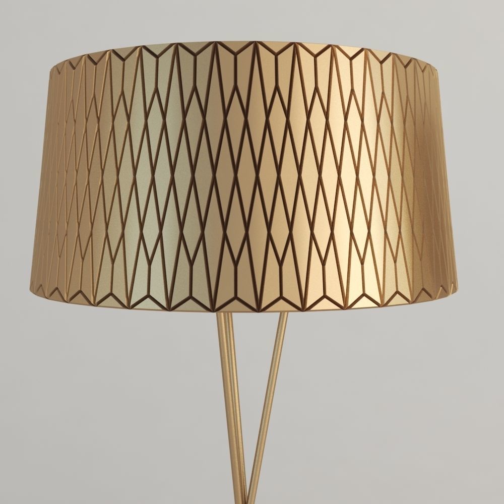 Lampshades floor lamp with geometric pattern 3D model_9
