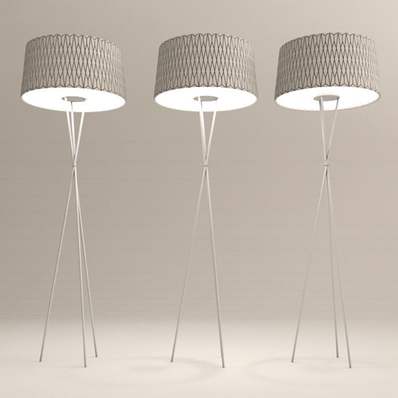 Lampshades floor lamp with geometric pattern 3D model_8