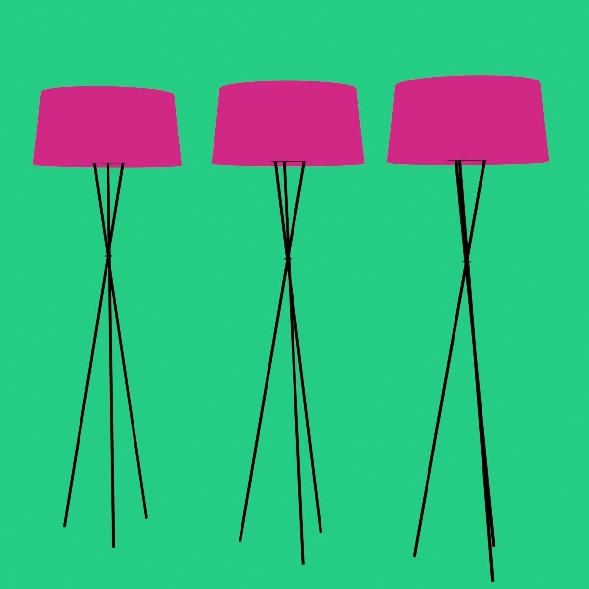 Lampshades floor lamp with geometric pattern 3D model_13