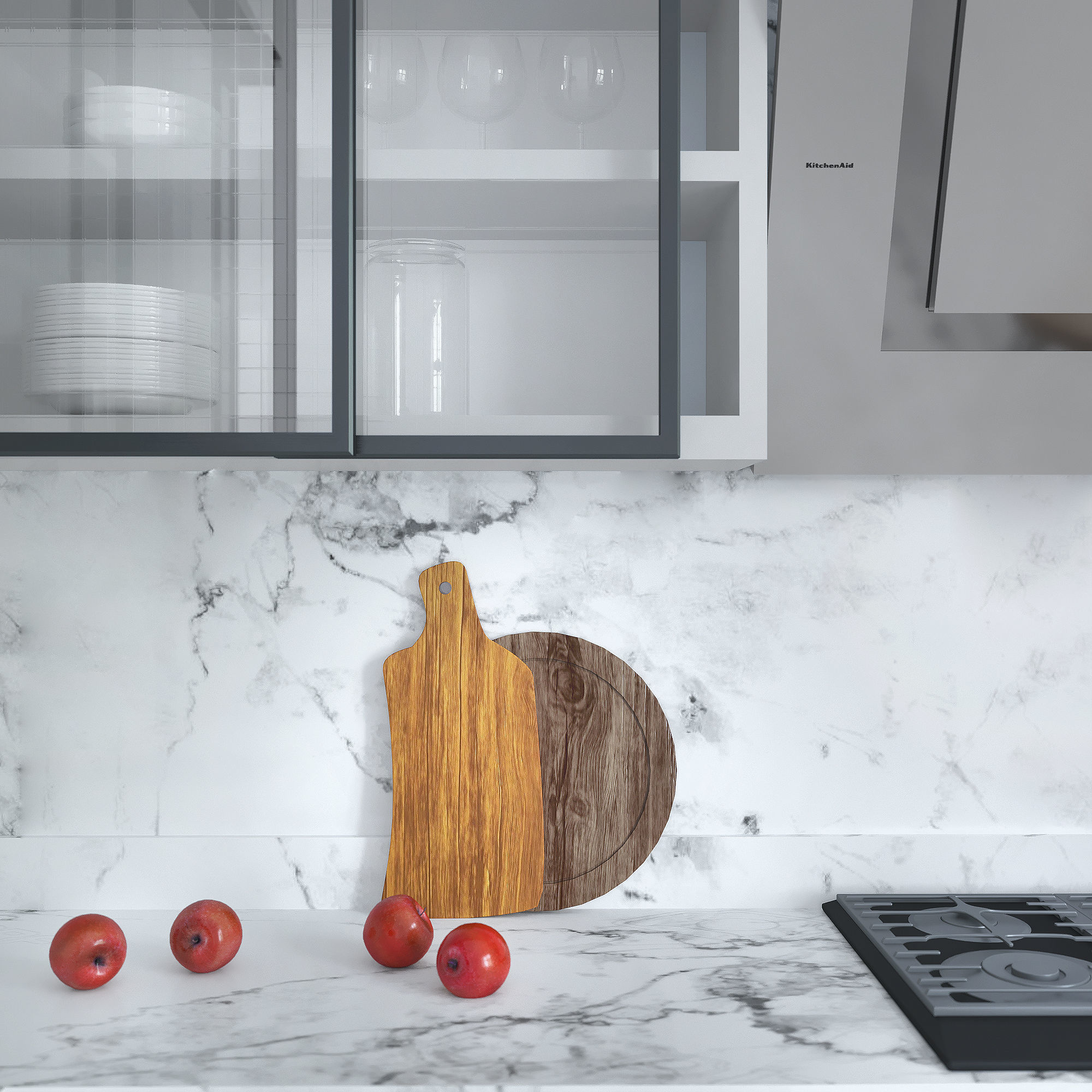 Industrial kitchen with household appliances Kitchen Aid 3D model_7