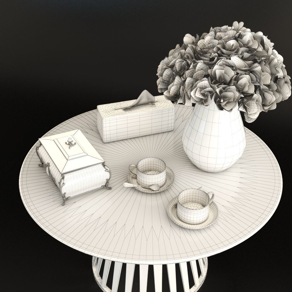 Table with appliances 3D model_2