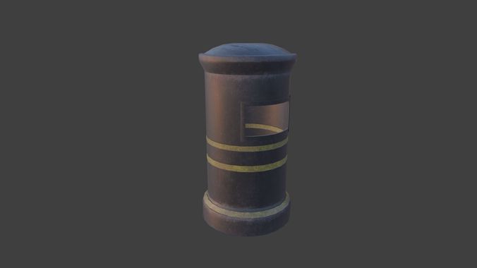 Dustbin street pole Free low-poly 3D model