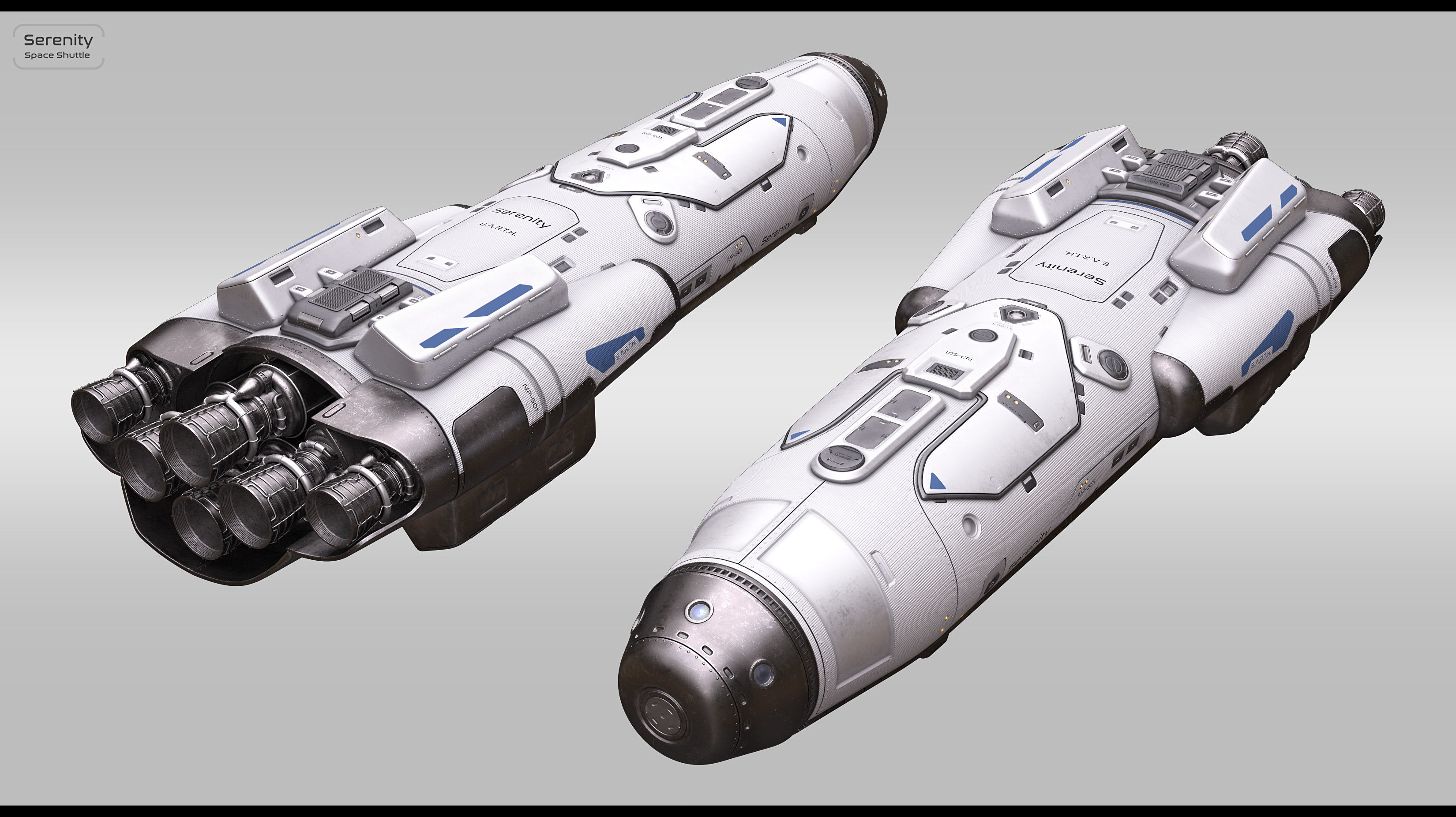 Sci Fi Space Shuttle 3D model_3