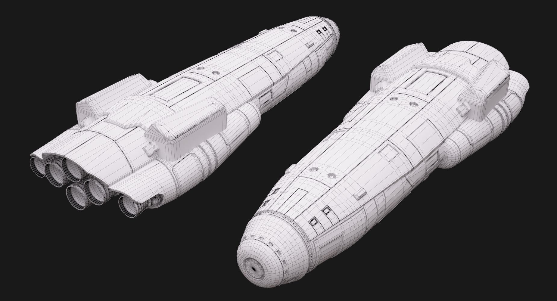 Sci Fi Space Shuttle 3D model_5