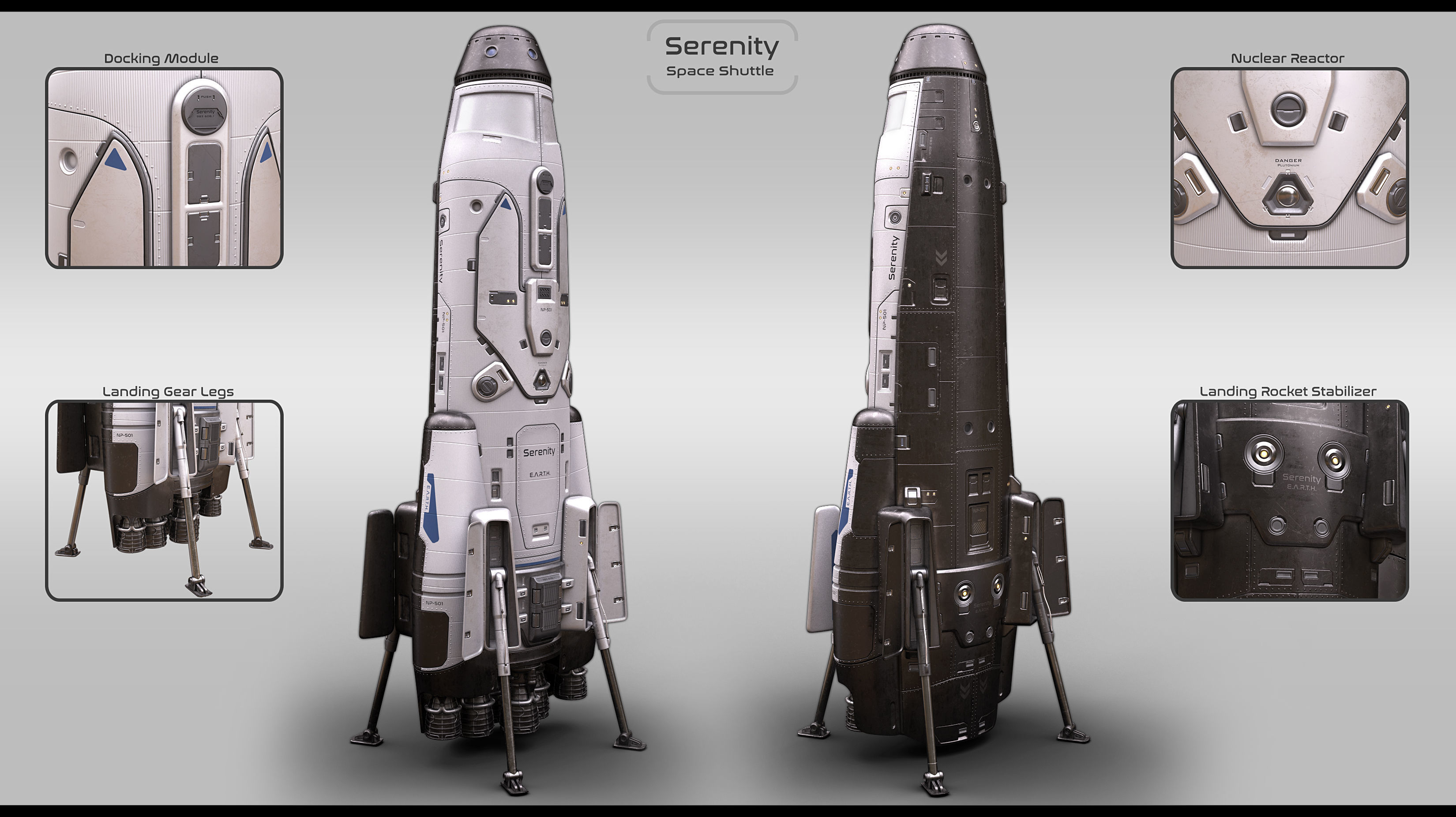 Sci Fi Space Shuttle 3D model_1