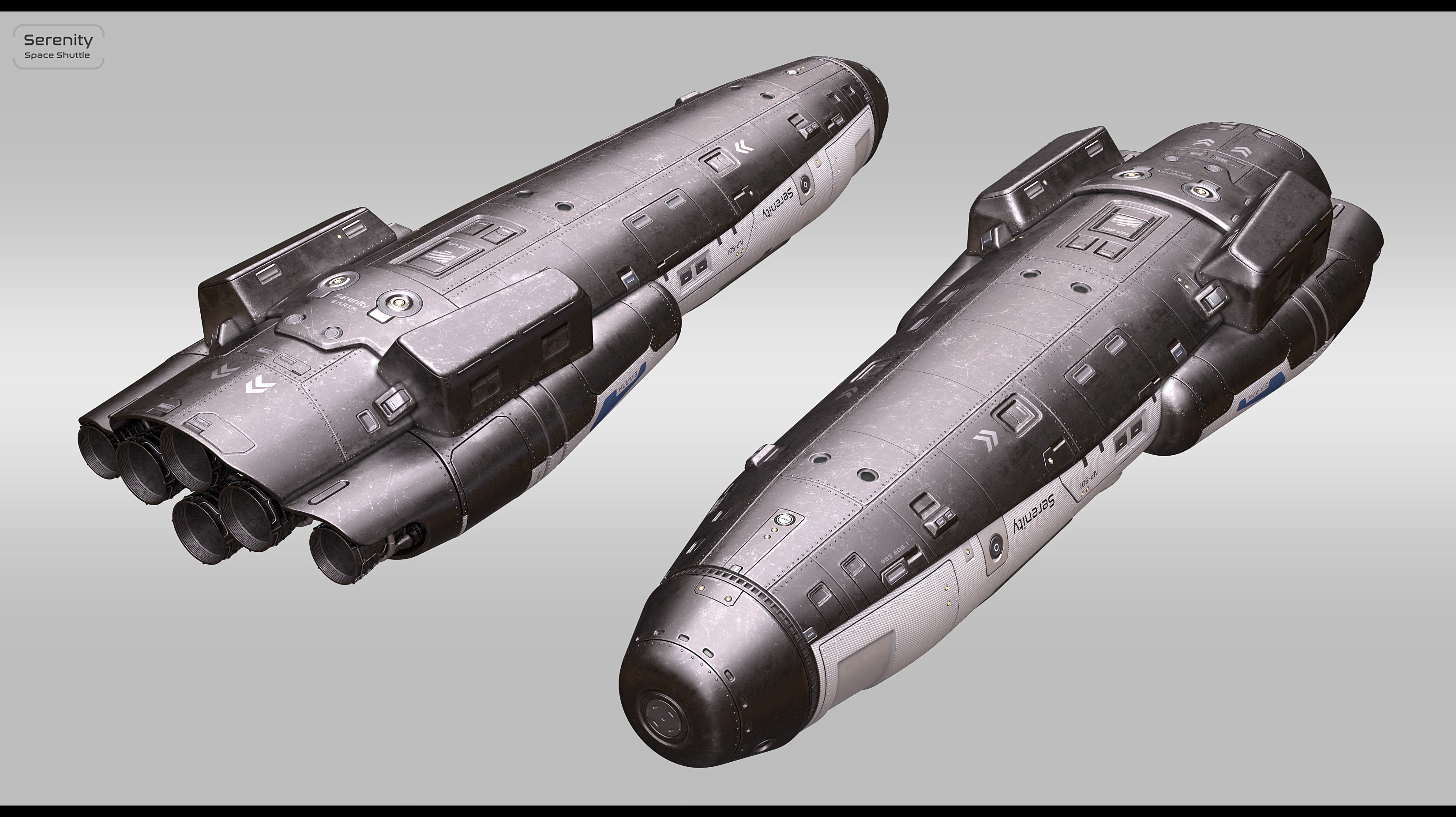 Sci Fi Space Shuttle 3D model_4