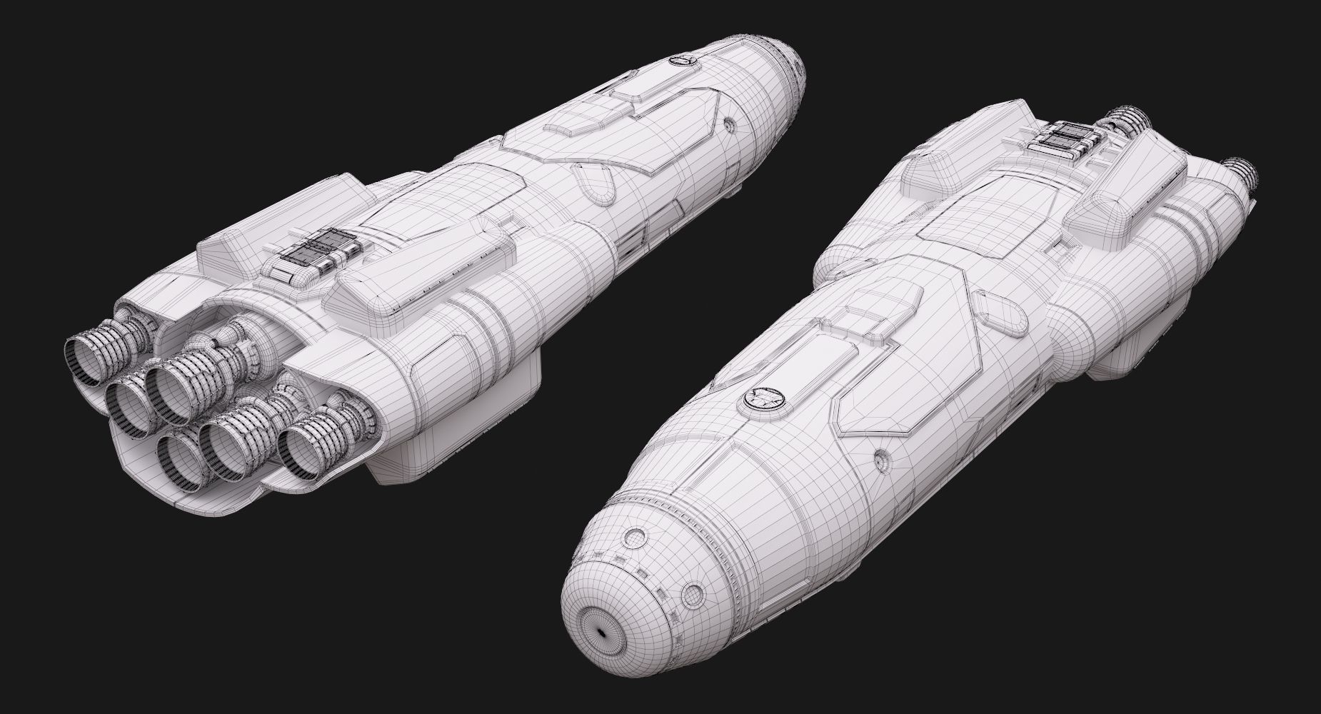 Sci Fi Space Shuttle 3D model_6