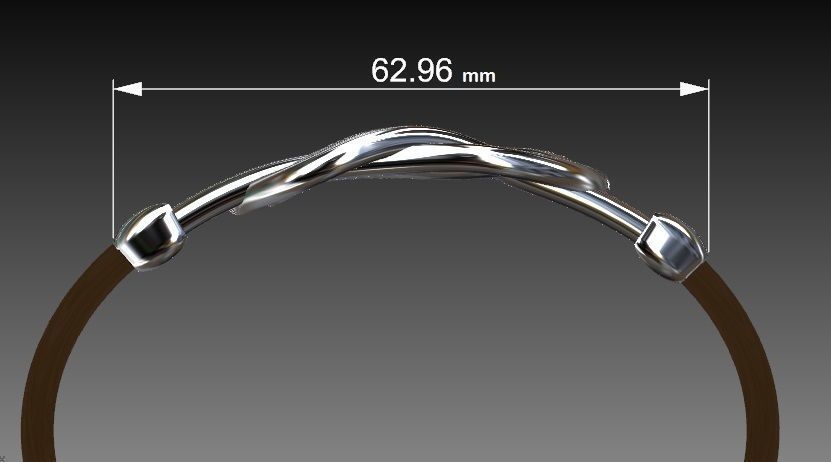 Bracelet knot Tied Gold Silver 3D print model_4