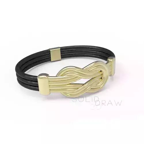 Bracelet knot Tied Gold Silver