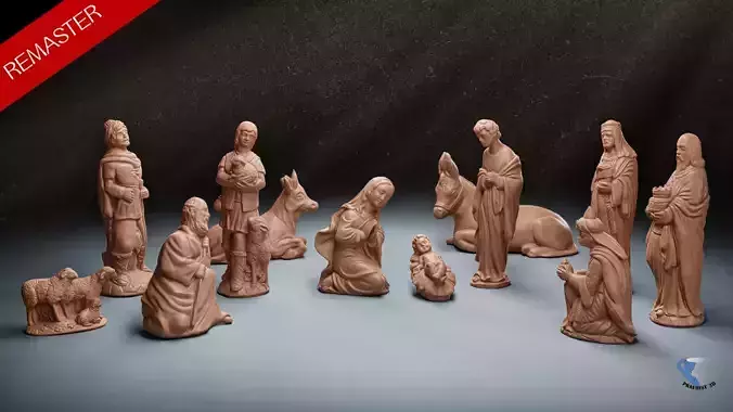 Christmas  nativity figurines Set 3D Printable 3D Scan 3D print model